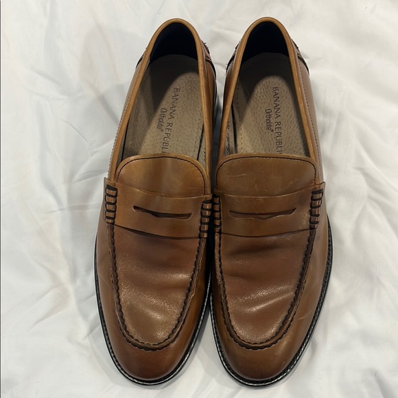 Banana Republic Other - Banana Republic Brown Leather Slip-On Loafers
